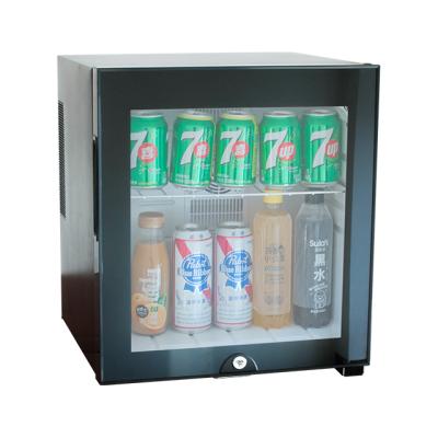 China Honeyson Thermoelectric Single Glass Door Top Beverage Hotel Mini Fridge for sale