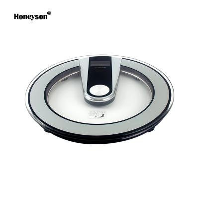 China Silver Bathroom Scales Honeyson Glass Bathroom Scale Body Weight New For Hotel for sale