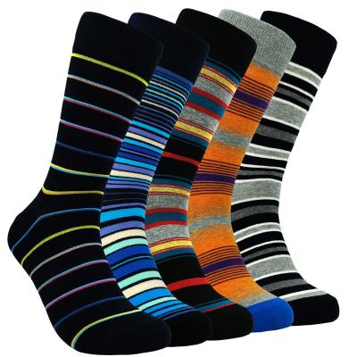 China Sporty 5 Pairs Stripes Casual Happy Funny Socks Lovely Personality Men's Fun Socks Cotton Stockings for sale