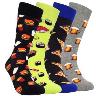 China Funny Food Artistic Style Personality Retro Men's Casual Happy Socks Sporty 4 Pairs Of Socks Fun Handsome Cotton Stockings for sale