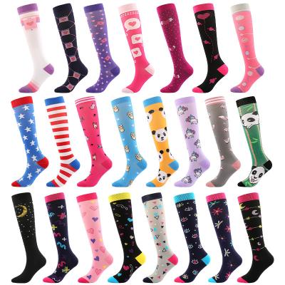 China Antibacterial Compression Running Socks High Knee Compression Socks For Men And Women Customized Sport Stocking Socks for sale