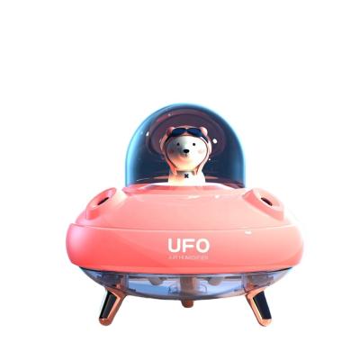 China Car UFO Cartoon Humidifier 400ML Dual Sprayer Mini Wireless Water Diffuser 2000mAh Night Light Quiet Humidity Control for sale