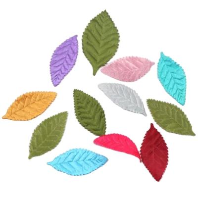 China DGTF fabric--CD 650078 DIY all-match jewelry velvet simulation leaves decoration leaves Korea microfiber tree leaves for sale