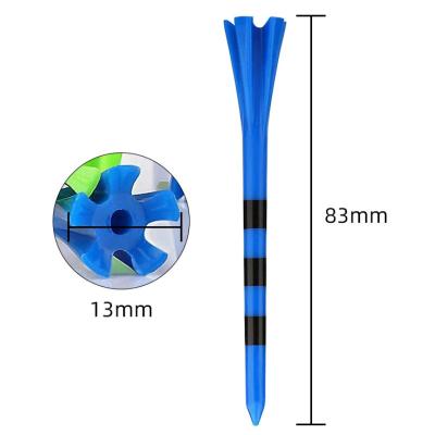 China PP PVC ABS Bamboo Plastic Wood DGTF--Colorful QD 650079 4 Fork 4 Fork Design 40mm 54mm 60mm 70mm 83mm 100mm Paper Package Bag Package 4 180 Degree Striped Tees golf for sale