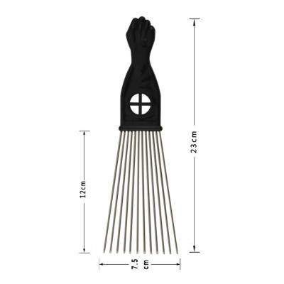 China Salon TF--RPA 150089 Logo Printed Make Up Hair Brush Stainless Steel Needle Barber Hair Pick Afro Comb for sale