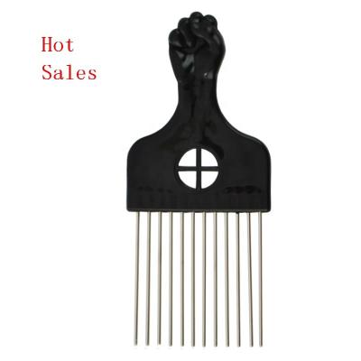 China Salon TF--RPA Braid Afro Handle Black Fist Metal Lift Hair Comb Customized Selection 350091 for sale