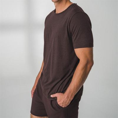 China Breathable Manufacturers Custom Casual Muscle Fitted Sports Basics Gym Blank Polyester Cotton Vintage Plain Mens T-Shirt for sale