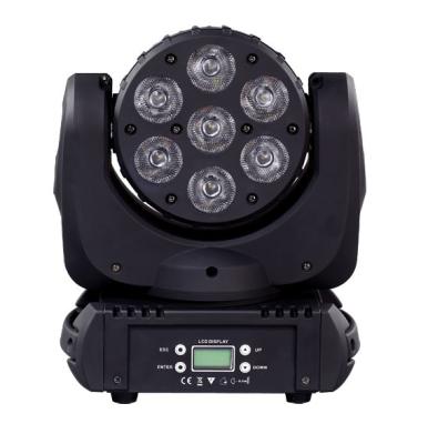 China Easy Installation 7pcs Led Beam Shaking Head Light 7x12w Rgbw Led Moving Head Light 4in1 RGBW Stage Light for sale