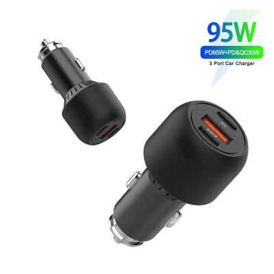 China 95W USB Charging 3.0 Car Charger 3-Ports Adapter C Fast Charging Type C IBD Fast Phone Car Phone Charger 95W USB Fast Charging 3.0 Charger 3 Type -C car ports for Samsung for sale