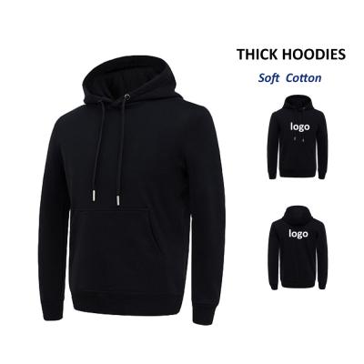 China Men's Winter Thick Hoodies Garment Manufacture 420G 100% Cotton Solid Fashion Sweatshirt Custom Logo Clothing Brand Streetwear for sale