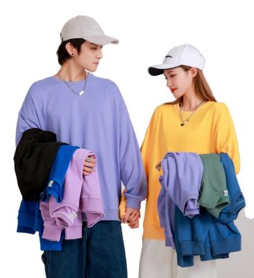 Chine T-shirt surdimensionné de haute qualité de l'affichage de vêtements de rue femmes simples et hommes pullover à manches longues créatif sweatshirt vêtements sur mesure à vendre