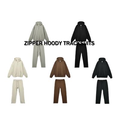 China No Strings Quarter Zip Pullover Hoodie Drop Shoulder Oversized Hoodies And Sweatpants Knitted Fashion Sets Men's TrackSuit for sale