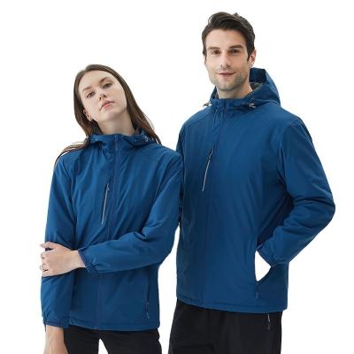 China Factory Cheaper Wholesale Winter Outdoor Jogger Thickened Solid Color Hooded Zipper-up Fleece Jacket For Men And Women for sale