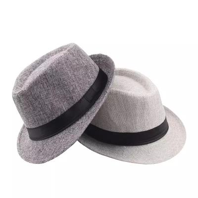 China Hats Linen Jazz Hats British Gentleman's Top Breathable Outdoor Sunscreen Curled Sun Fashion Straw Hat for sale