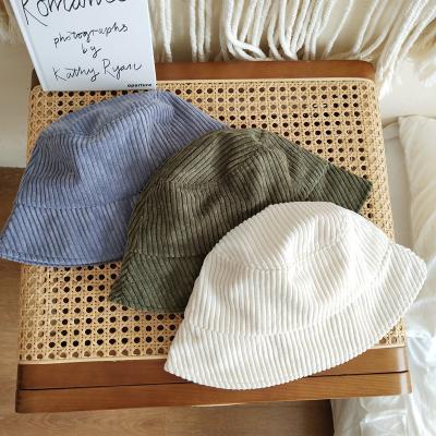 China Factory wholesale corduroy autumn winter fisherman hat solid color warm unisex base hat for sale