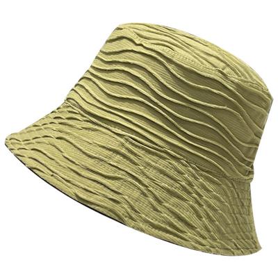 China New fisherman hat pleated fashion bucket hat for young men and women autumn winter outing basin hat for sale