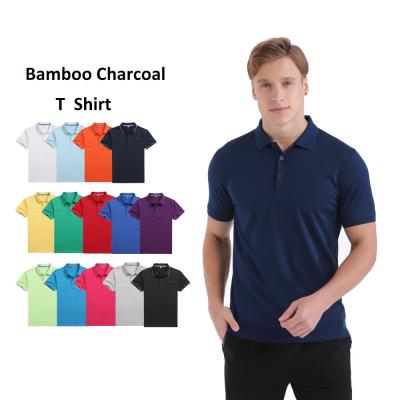 China Men's T-Shirts wholesale blank Bamboo fiber soft breathable t shirt with collar custom logo for printing embroidery tshirts for sale