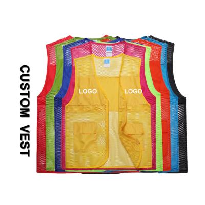 China Customized Team Uniforms Mesh Vest Safety Clothing With Logo Work Wear Multi Pocket Factory Wholesale Unisex Vest for sale