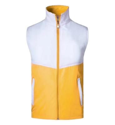 China Customized promotional vest double layer color matching with pockets quick-drying zipper vest male and female staff work clothes for sale