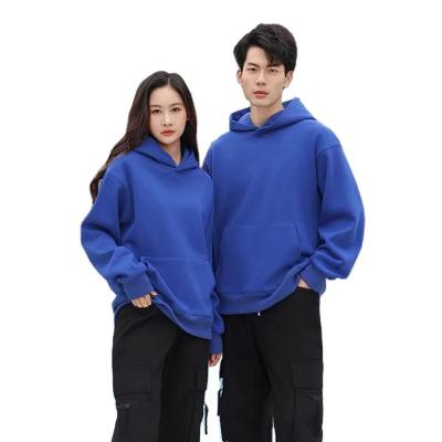 China Plus Size Sweatshirt Thick 480 Cotton Velvet No Drawstring Mock Neck Pullover Plain Color Custom LOGO Oversize Hoodie For Winter for sale