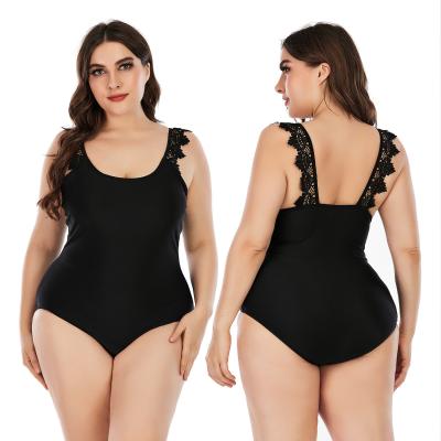 China Strap black one-piece bikini plus size L-4XL sexy swimsuit for fat women for sale