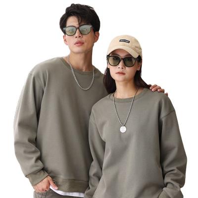 China Winter Sweatshirt Cotton Round Neck Thick 480g Loose Plain Color Customizable LOGO Plus Size Pullover Unisex Sweatshirt for sale