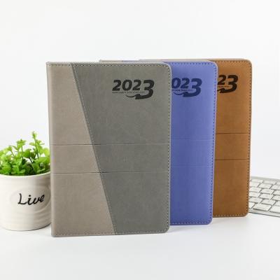 China High Quality Leather Splicing Student Notebook Can Set Hardcover Book Foreign Trade Business Notebook English-Spanish Efficiency Program 2023 for sale