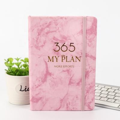 China Wholesale Marble Easy Writing PU Textured Leather Plan Notepad Office Cover Promotion Planner Travel Itinerary Note With Scale Index for sale