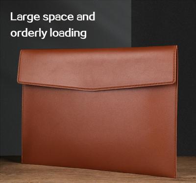 China Office File Bags Force Customized Factory PU Leather A4 Contract Document Package Single Fashion Business Office Large Capacity Documents for sale