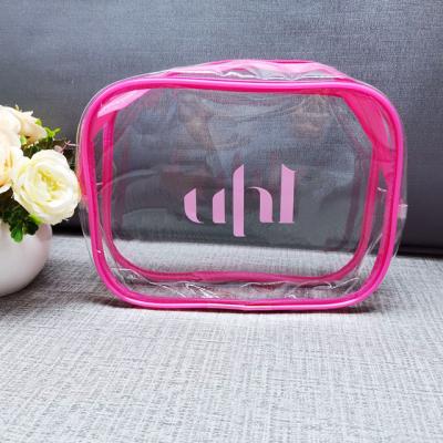 China LUMI Travel Cosmetic Bag Transparent PVC Makeup Bag Wholesale Folding PVC Bag Customized LOGO for sale