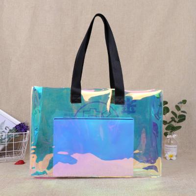 China Durable Custom Wholesale Custom Logo PVC Laser Bag Holographic PVC Shopping Bag for sale