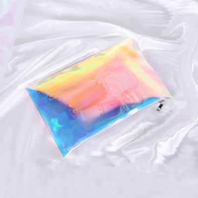 China Stronger Fashion Beautyl Laser Rainbow TPU Holographic Makeup Cosmetic Bag for sale