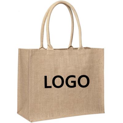 China Burlap Tote Bag High Quality Soft Handbag High Quality Fashion Unisex OEM Custom Label Wholesale for sale