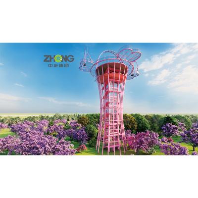 China To watch the landscape of China factory from the highest point the supply of high attitude viewing tower amusement park equipment glass amusement park rides outdoor equipment for sale