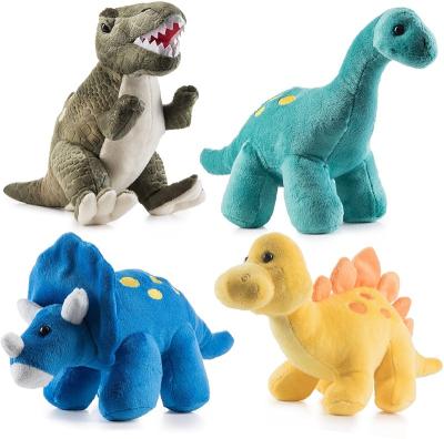 China Plush dino for kids Wholesale High Quality Plush Dinosaurs 4 Pack 10'' Long Kids Stuffed Animal Assortment Great Set Kids Stuffed Dino Toys for sale