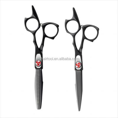 China Adjustable Bearing System Black Coating Professional 440C Steel High Quality Hair Cutting Shear Set for sale