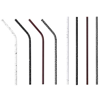 China Wholesale Disposable Funny Eco Friendly Metal Slot Stainless Steel Drinking Straws With Patterns for sale