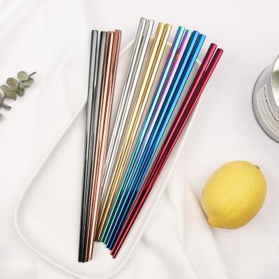 China Wholesale Disposable Japanese Korean Custom Wedding Gift Stainless Steel Metal Chopsticks for sale