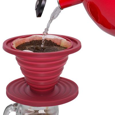 China Sustainable Camping Backpacking Travel Silicone Coffee Dripper Collapsible Pour Over Coffee Maker for sale