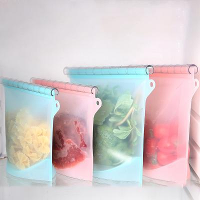 China Sustainable Food Grade Silicone Food Storage Bags For Packing Food Straining Product Silicone Kitchen Bag for sale