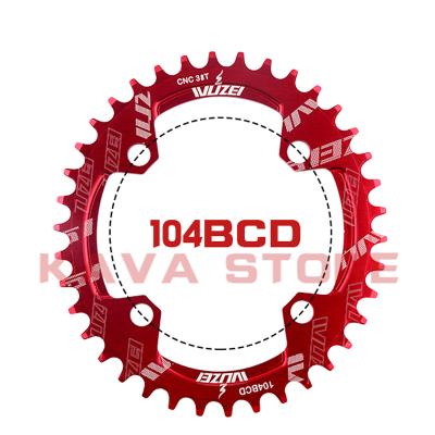 China WUZEI MTB Chainrings Narrow 32T/34T/36T/38T Oval Chainwheel 104BCD Wide Chainrings MTB Bicycle Sprocket Mountain Bike for sale