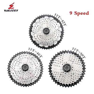 China WUZEI Bicycle Steel Flywheel For Road Bike Cassette9Speed ​​Freewheel 11-23/25/28/30/32/34/36/40/42/46/50T MTB Steel Bicycle Frewheeel for sale