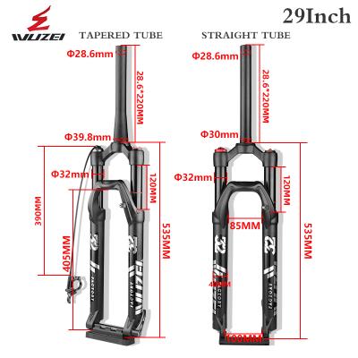 China WUZEI MTB mountain bikes fork bicycle 29 inch suspension air oil shoulder/mountain bike wire control forks mtb bicycle brake forks for sale