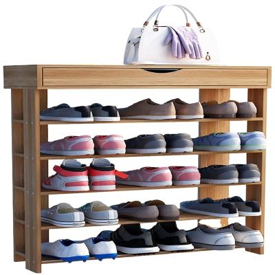 China Wholesale Folding Bench Stool Storage (Size) Wrought Iron Hallway Industrial Simple Modern Home Adjustable Balcony Rack Organizer Shoes Rack for sale