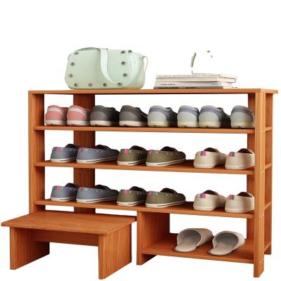 China With Bamboo Shoe Shelf Storage Organizer (Waist) Rack 5 Row Adjustable Stable Entry Shoe Solid Wood Bench for sale