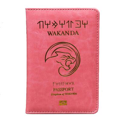 China Waterproof Realm of Wakanda PU Leather Passport Cover Plane Ticket Holder Wallet Can Custom Your Designs Promotion Gifts for sale