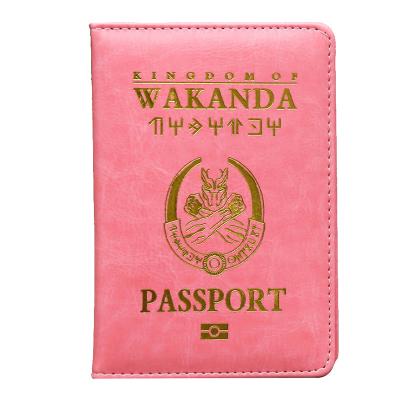 China Waterproof Realm of Wakanda PU Leather Passport Cover Plane Ticket Holder Wallet Can Custom Your Designs Promotion Gifts for sale