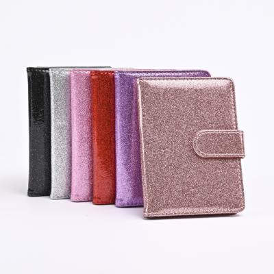 China Glitter Passport and Waterproof Credit Cards Holder Wallet PU Leather Multifunctional ID Cards Pinch Can Custom Logo Promotion Gifts for sale