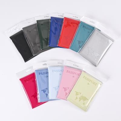 China Waterproof Solid Color PU Leather Passport Holder Cover For Travel Can Custom Logo Packaging Promotion Gift For Events Travel Agency for sale