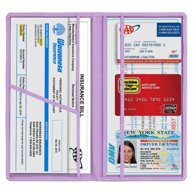 China PU Driver License Insurance Bill Holder Cover Car Registration Wallet Can Custom Waterproof Leather Logo for sale